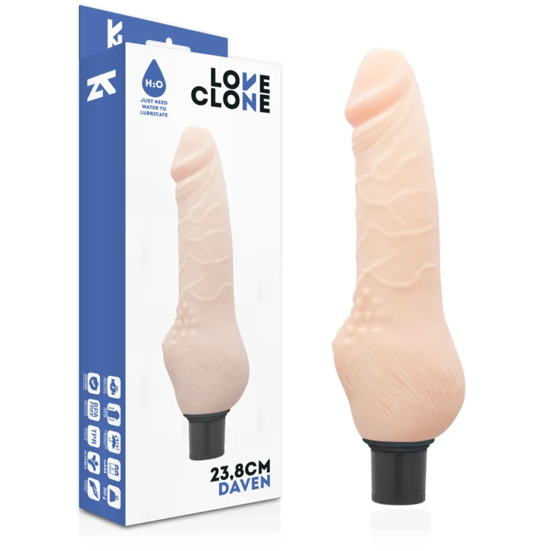 LoveClone Daven vibratore realistico autolubrificante 20 cm