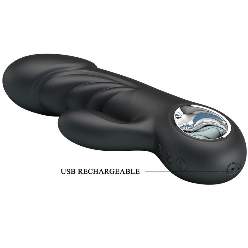 Pretty Love Ansel vibratore rabbit nero silicone