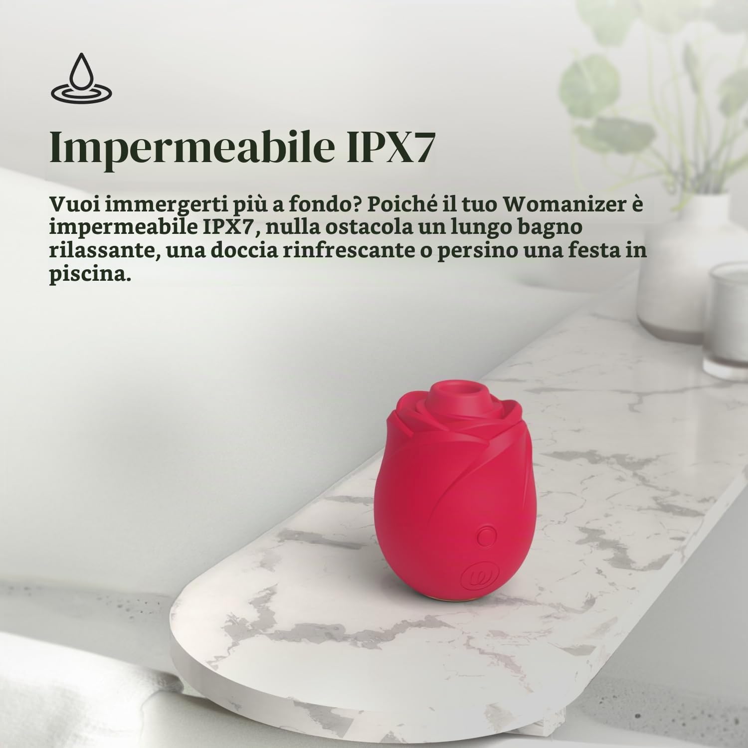 Womanizer Rose succhia clitoride rosso ricaricabile
