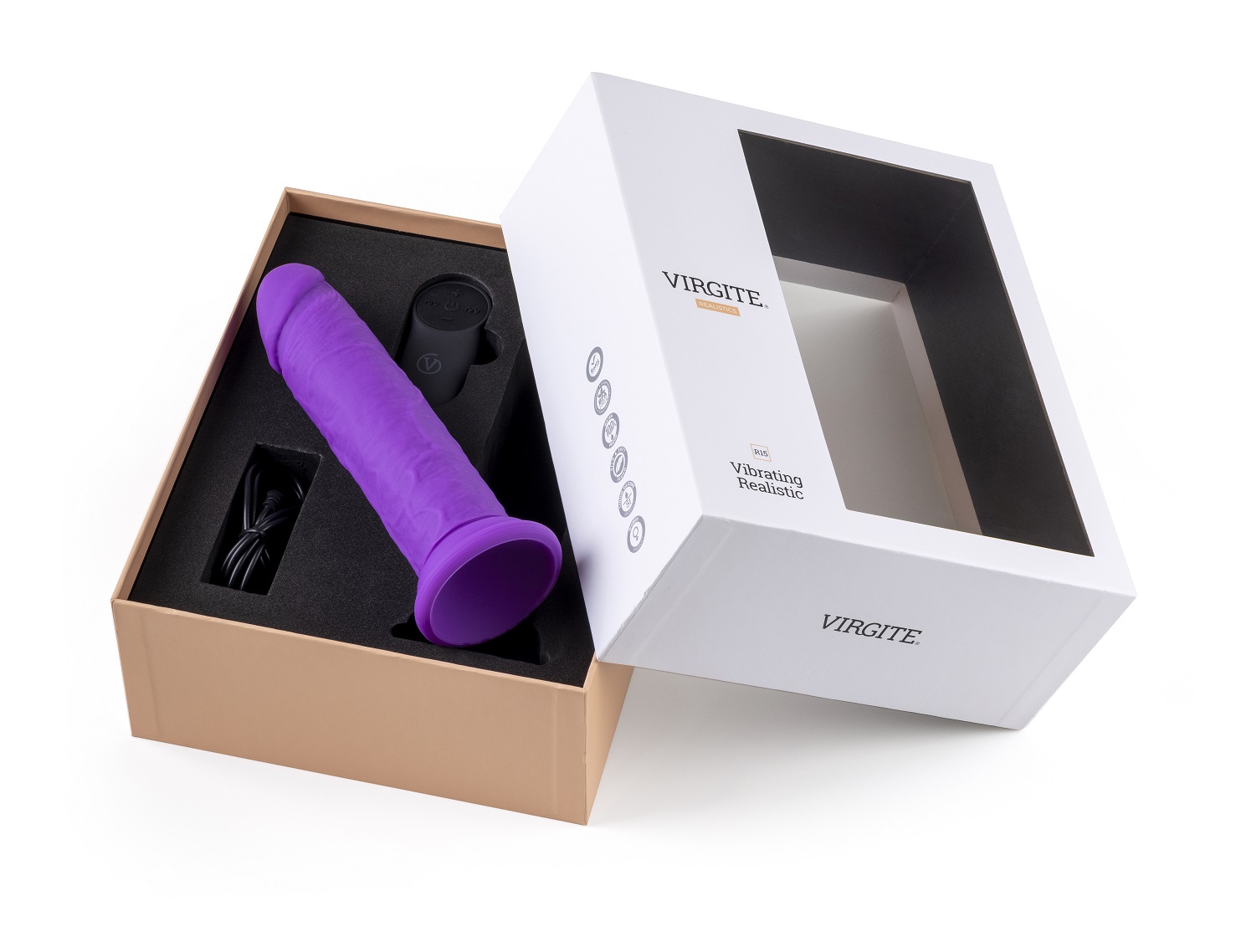 Virgite Love Hit R15 vibratore realistico 16,5 cm viola telecomando