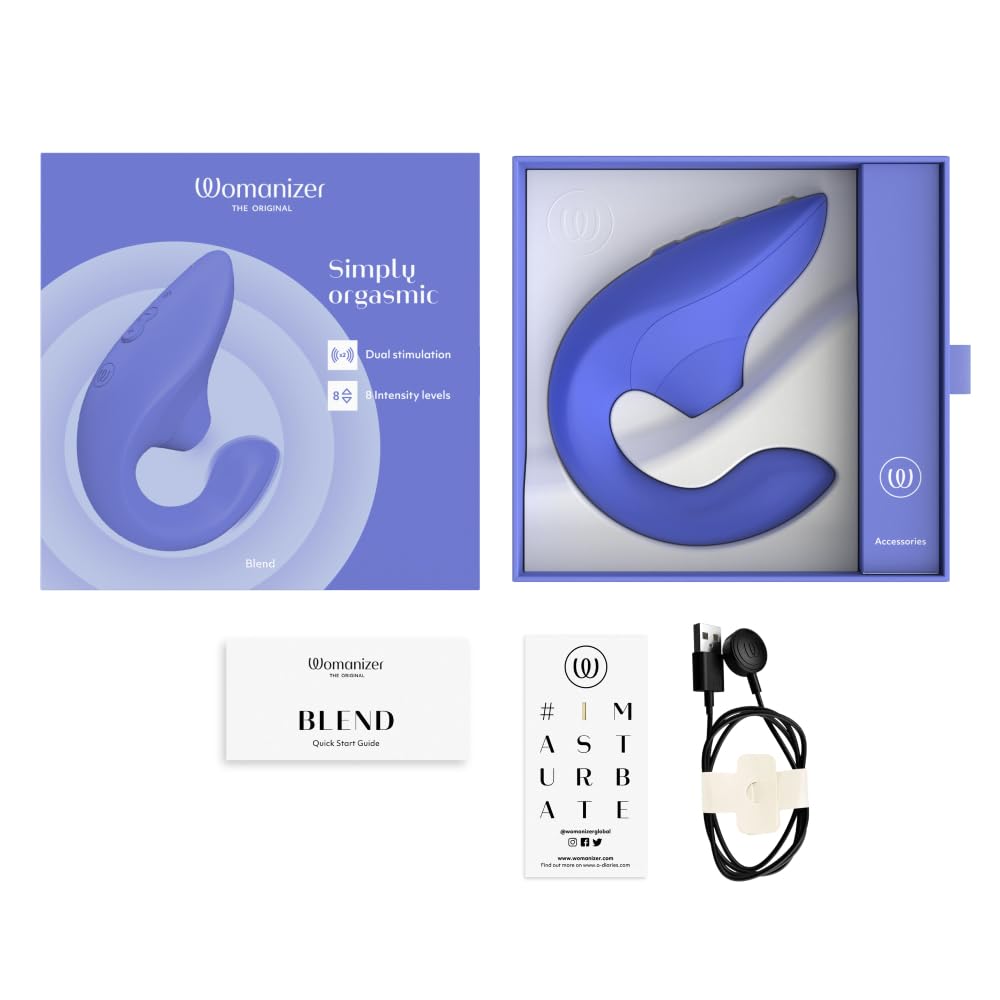 Womanizer Blend vibratore rabbit blu doppia stimolazione