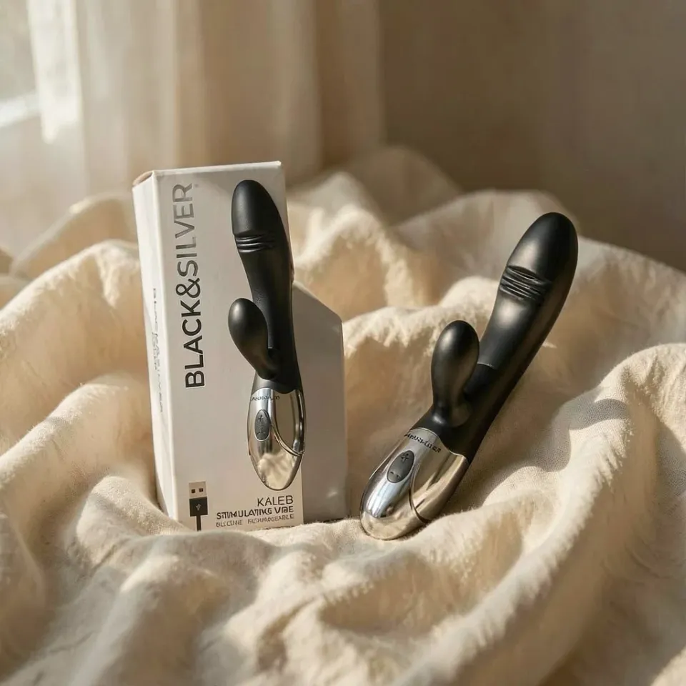 Black&Silver Kaleb vibratore doppia stimolazione ricaricabile