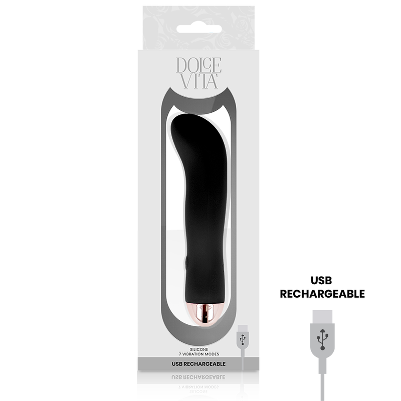 Dolce Vita Due vibratore ricaricabile silicone nero 13,2 cm