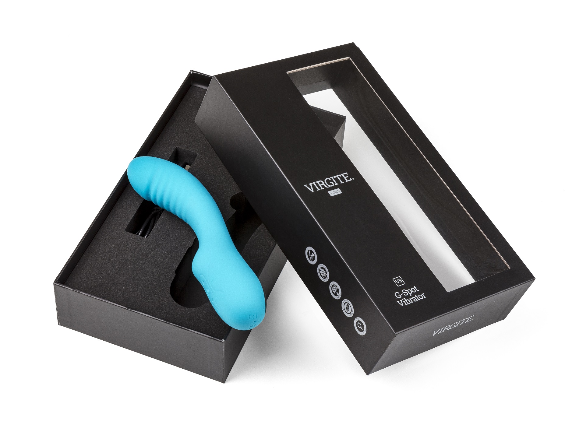 Love Hit by Virgite V5 vibratore punto G blu silicone ricaricabile