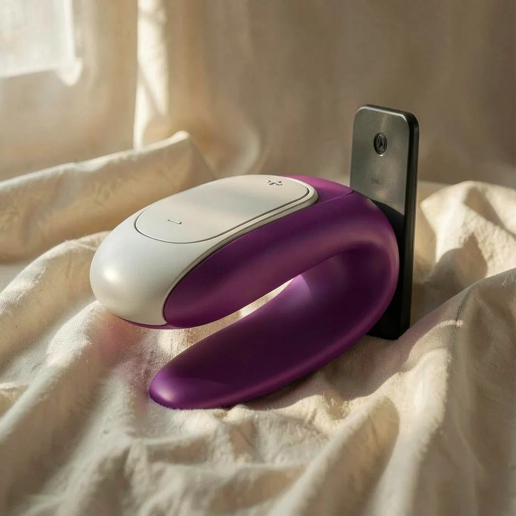 Satisfyer Double Fun vibratore di coppia viola app