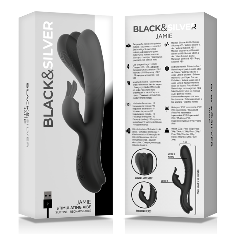 Frutille Black&Silver Jamie vibratore rabbit 2 motori IPX7