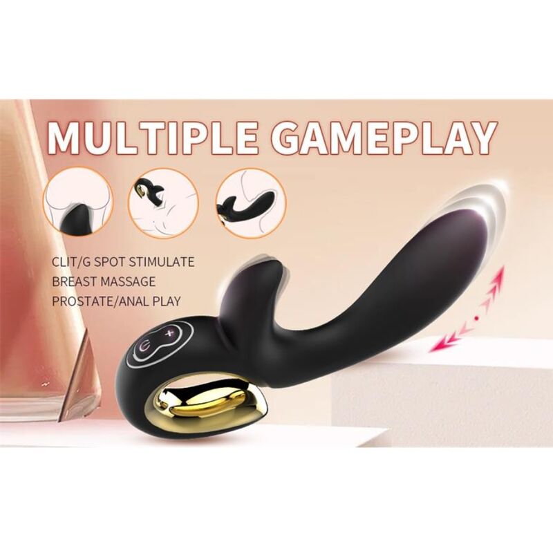 Nalone Lulu vibratore spingente nero doppia stimolazione