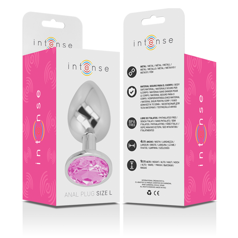 Intense Gioiello Rosa plug anale metallo L 9x4 cm