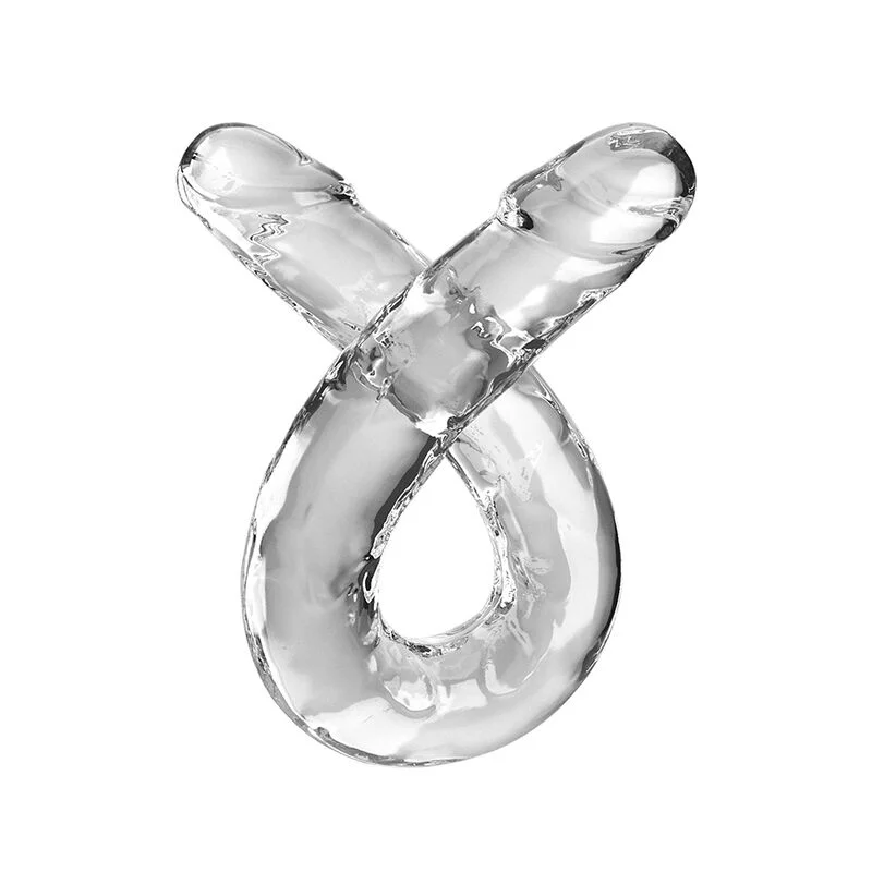 Pipedream King Cock Clear Double Trouble dildo doppio 46 cm