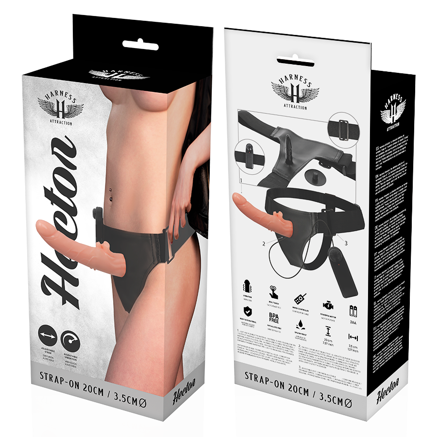 Attraction Harness Hector Strap-on Vibrante Rotante