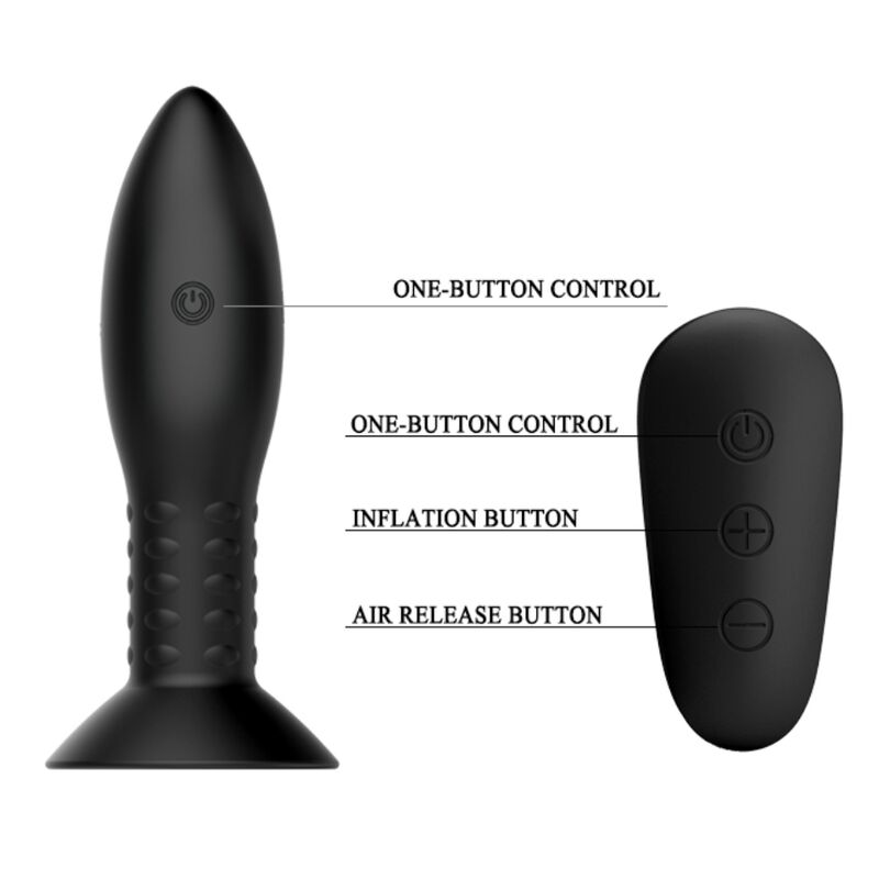 Mr. Play Spina Rotante plug anale vibrante nero telecomando