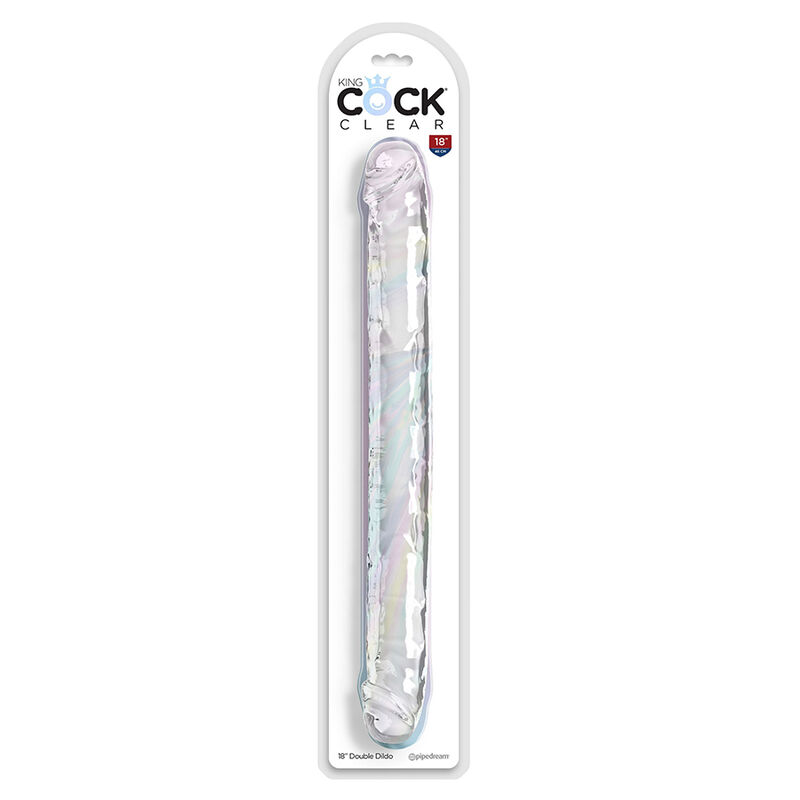 Pipedream King Cock Clear Double Trouble dildo doppio 46 cm