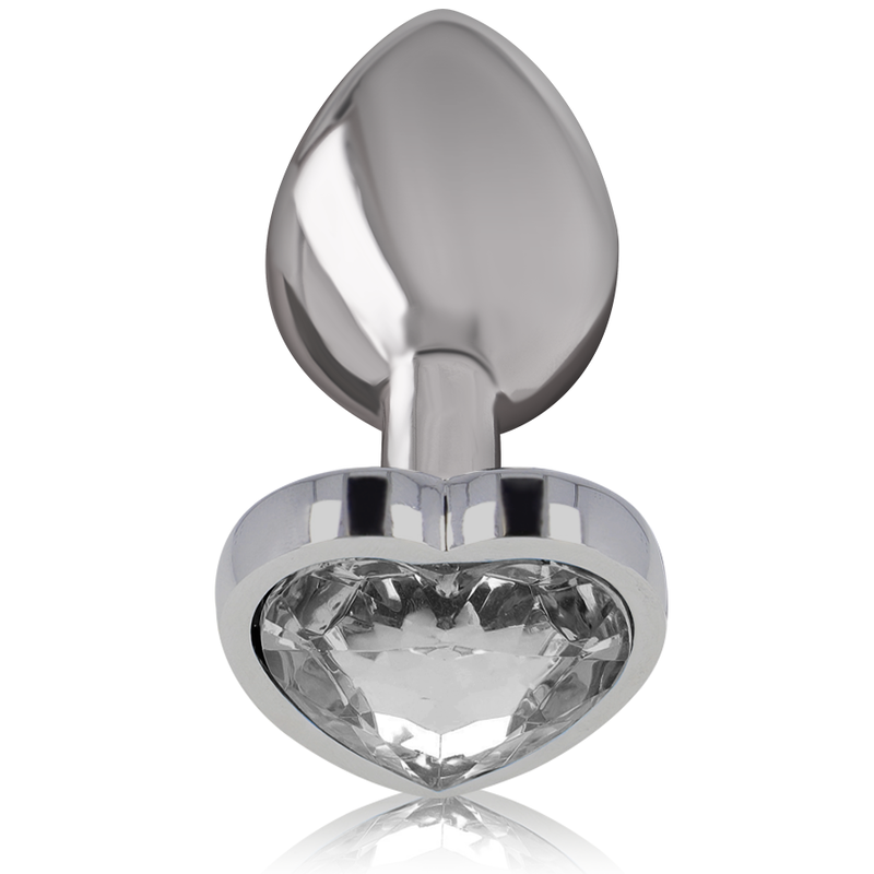 Intense plug cuore bianco L metallo 9 cm