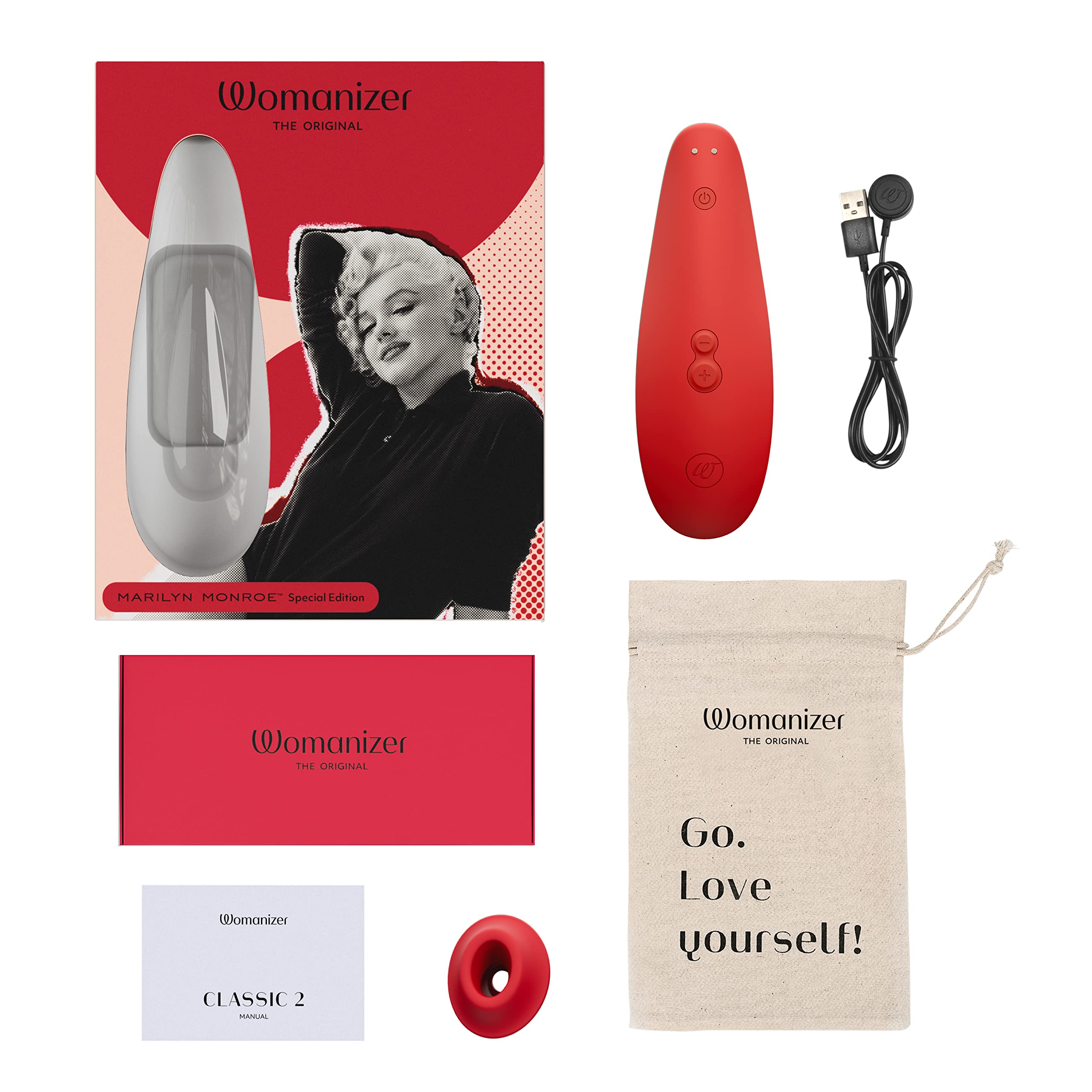Womanizer Marilyn Monroe stimolatore clitorideo rosso 10 intensità