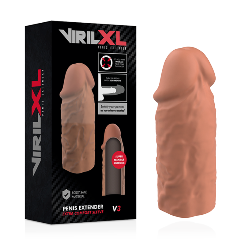 VirilXL V3 estensione silicone marrone 8,5 cm