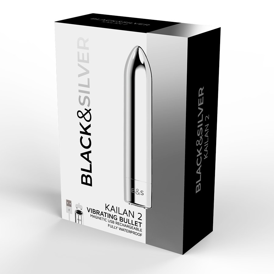 Black&Silver Kailan 2 mini vibratore argento in metallo