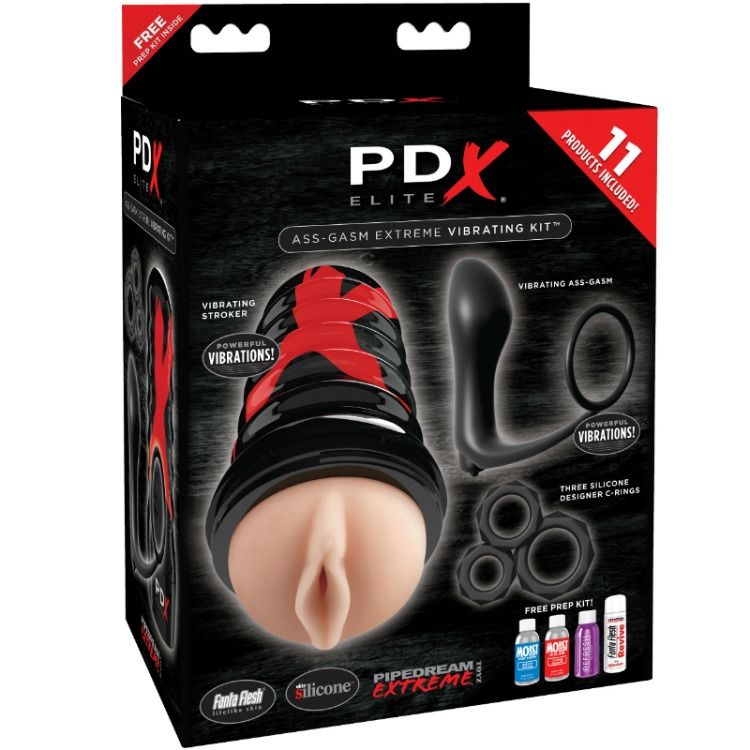 PDX Elite Ass-Gasm kit masturbatore + anello prostatico