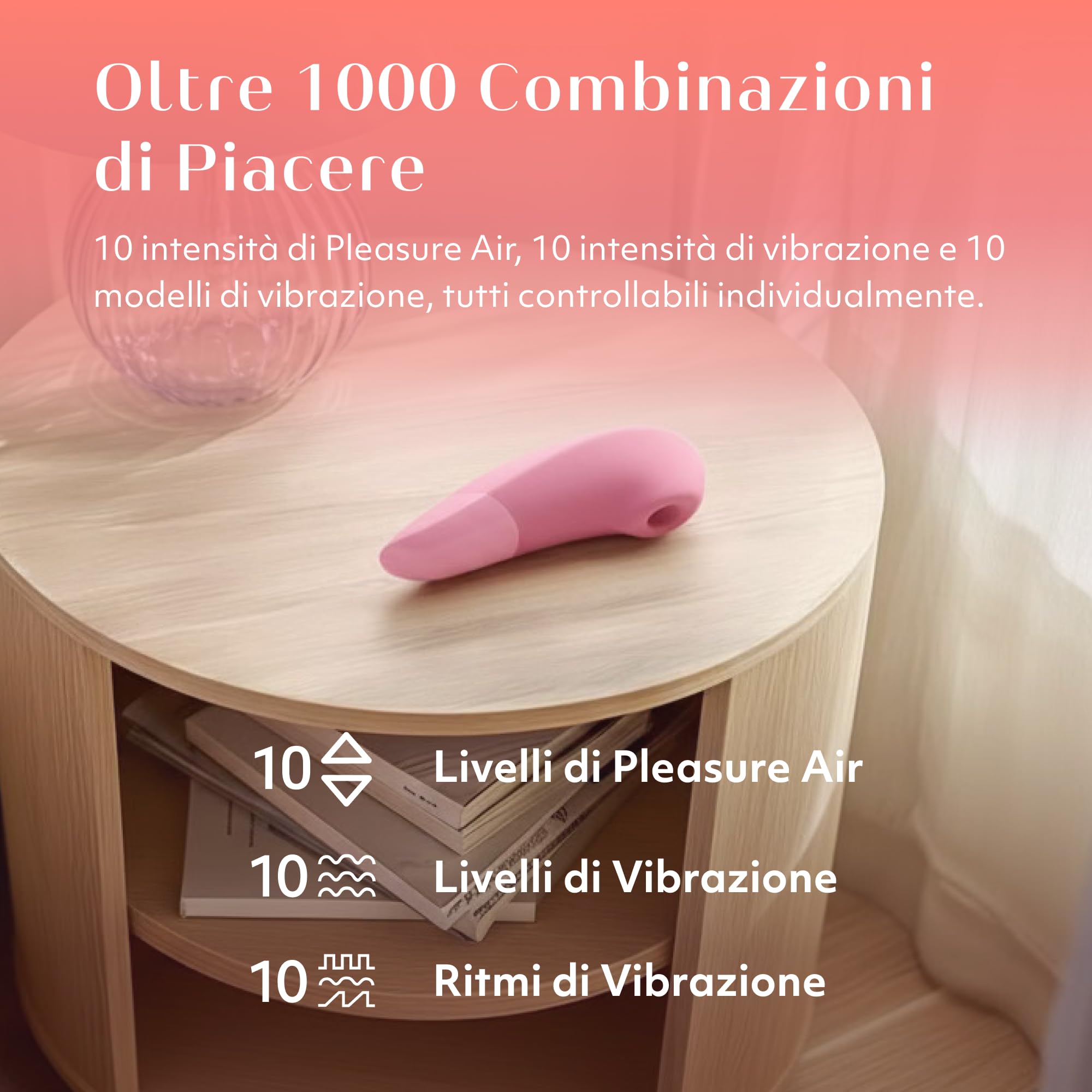 Womanizer Enhance succhia clitoride rosa chiaro doppia stimolazione