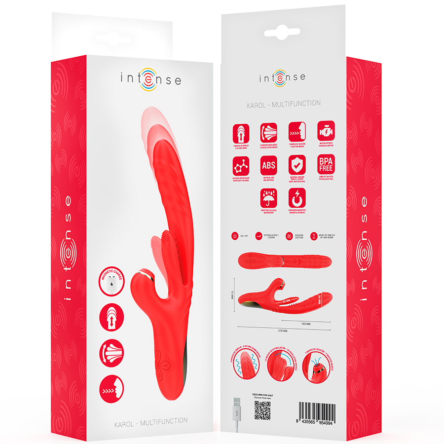 Intense Karol Rosso vibratore spinta e aspirazione