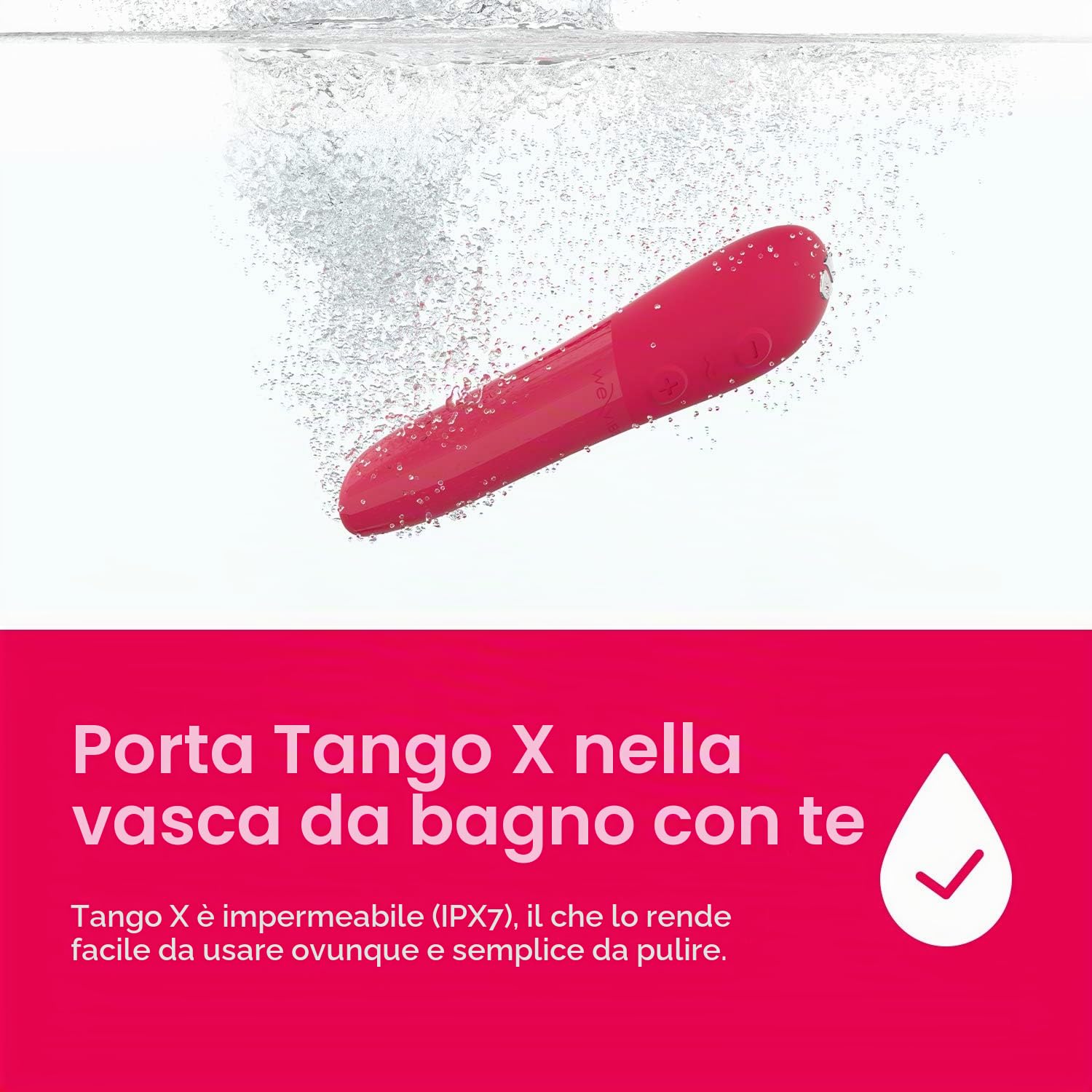 We-Vibe Tango X vibratore bullet cherry red silenzioso