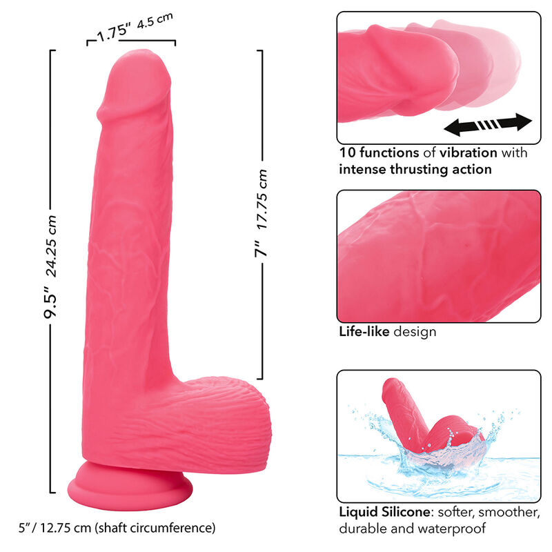 CalExotics Studs Realistic vibratore rosa spingente ventosa