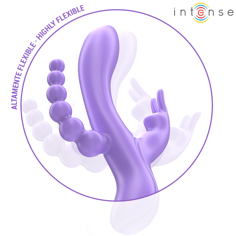 Intense Miko vibratore rabbit triplo viola impermeabile