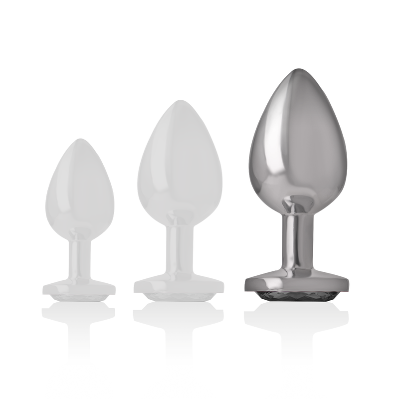 Intense plug cuore bianco L metallo 9 cm