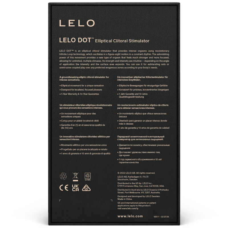 LELO DOT stimolatore clitorideo lilla 8 programmi