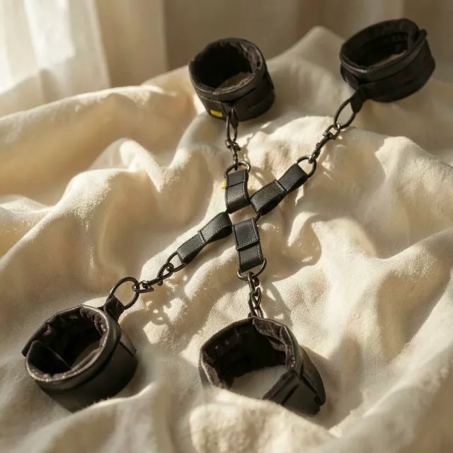 CalExotics Boundless Hog Tie set bondage 4 polsini vegano