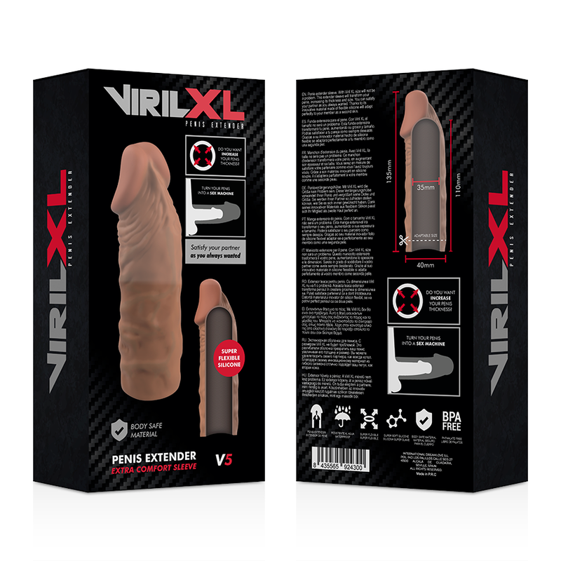 VirilXL V5 guaina pene marrone 11 cm silicone