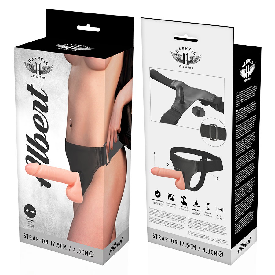 Attraction Albert harness con dildo 17,5 cm
