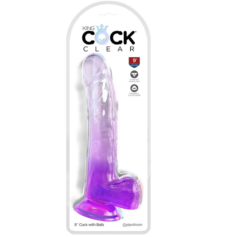 Pipedream King Cock Clear dildo viola 20,3 cm con ventosa