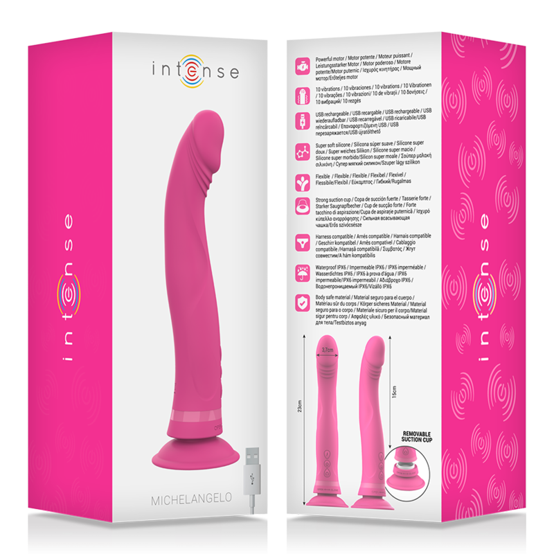 Intense Michelangelo dildo vibrante rosa doppia densità