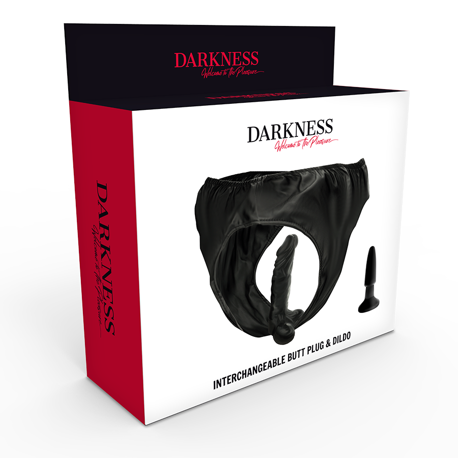 Darkness Slip con Plug e Dildo Intercambiabili perizoma taglia unica