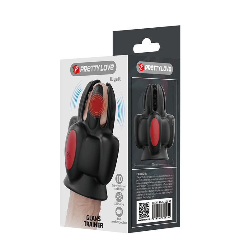 Pretty Love Wyatt masturbatore vibrante nero rosso 10 vibrazioni