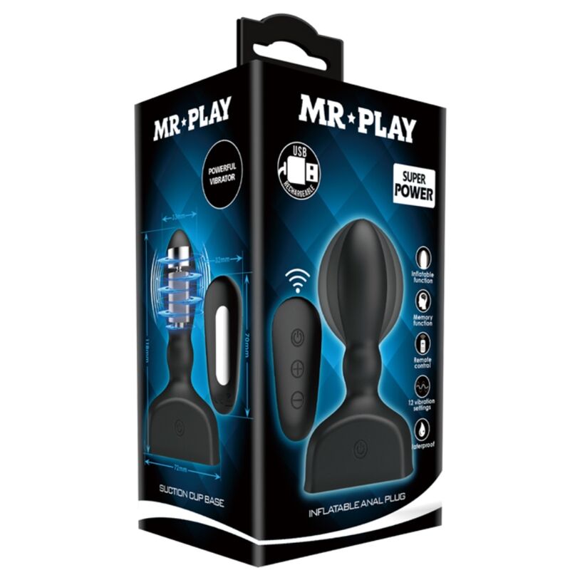 Mr Play plug anale gonfiabile vibrante con telecomando