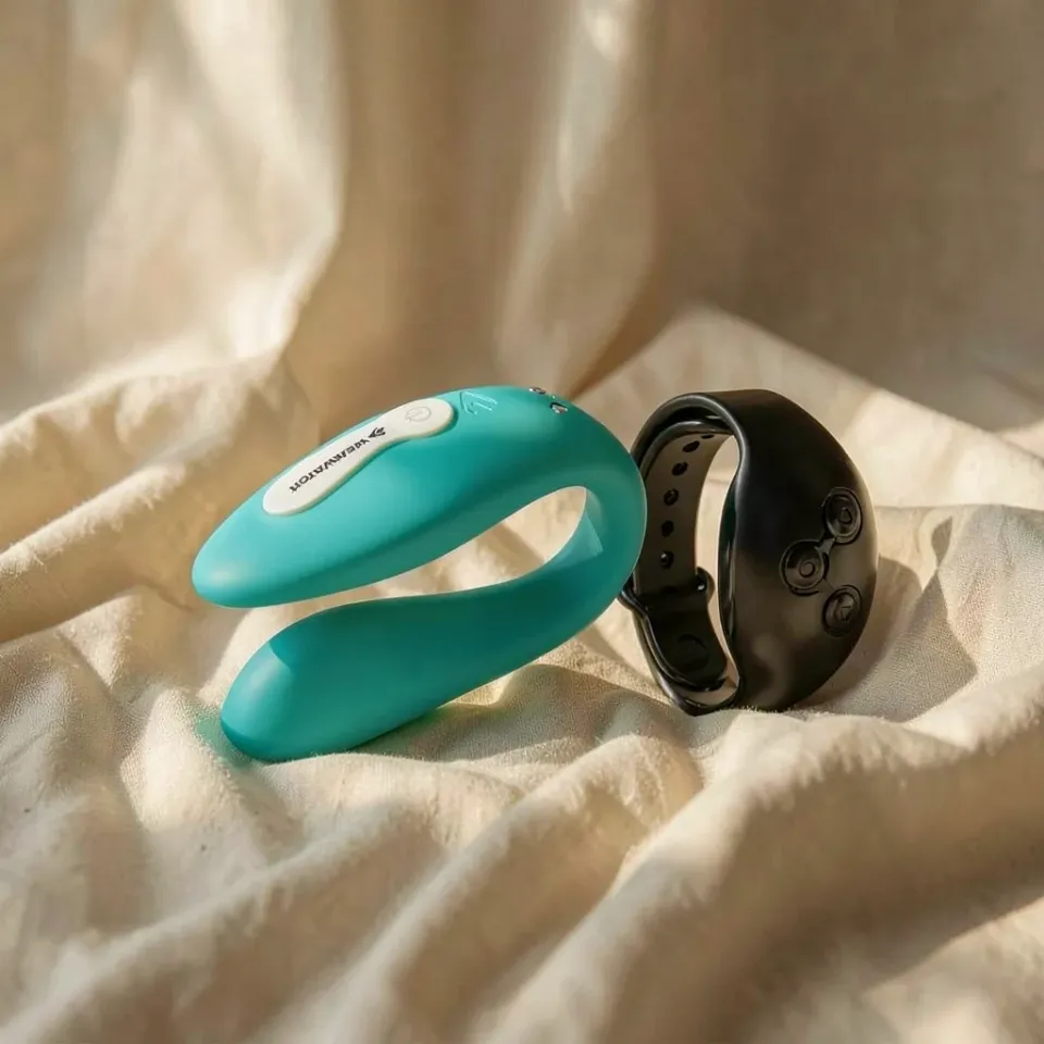 Frutille Wearwatch Dual vibratore di coppia acquamarina con orologio