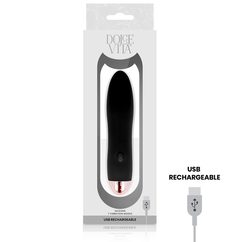 Dolce Vita Quattro Nero vibratore silenzioso nero 13 cm