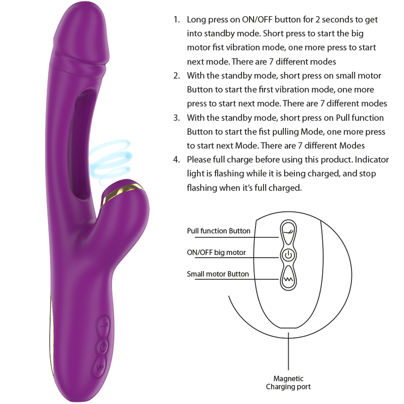 Ateneo Intense vibratore con aspirazione viola