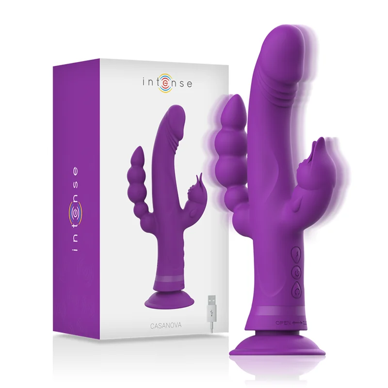Intense Casanova vibratore 3 motori viola ventosa