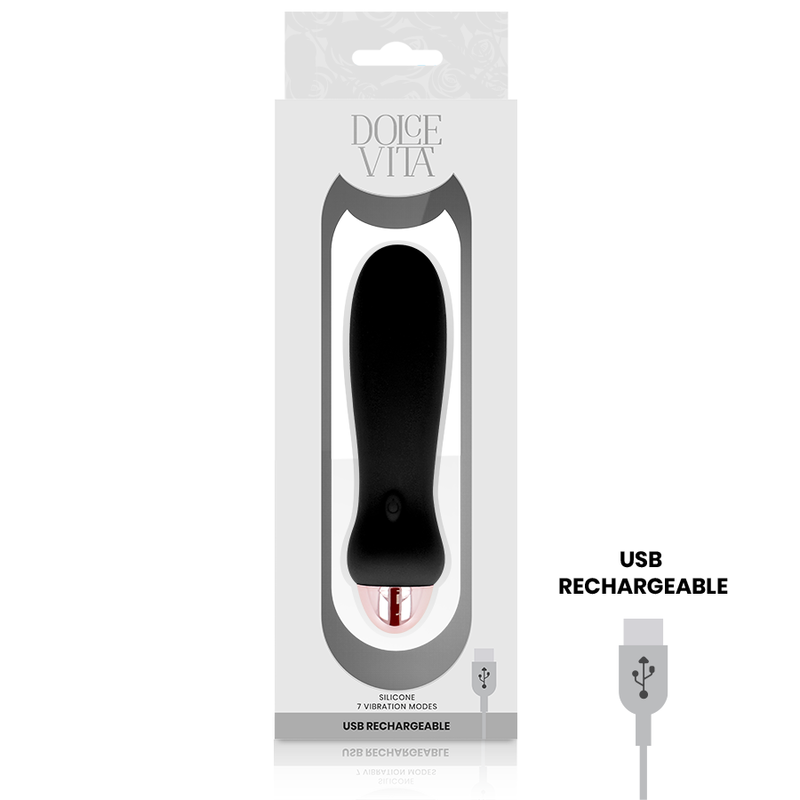 Dolce Vita Cinque Nero vibratore silicone 2 motori