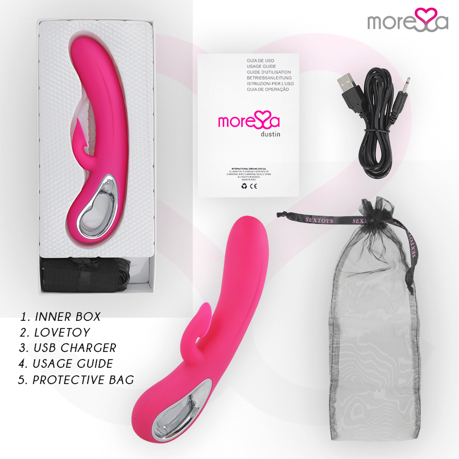 Moressa Dustin vibratore con aspirazione clitoridea doppio