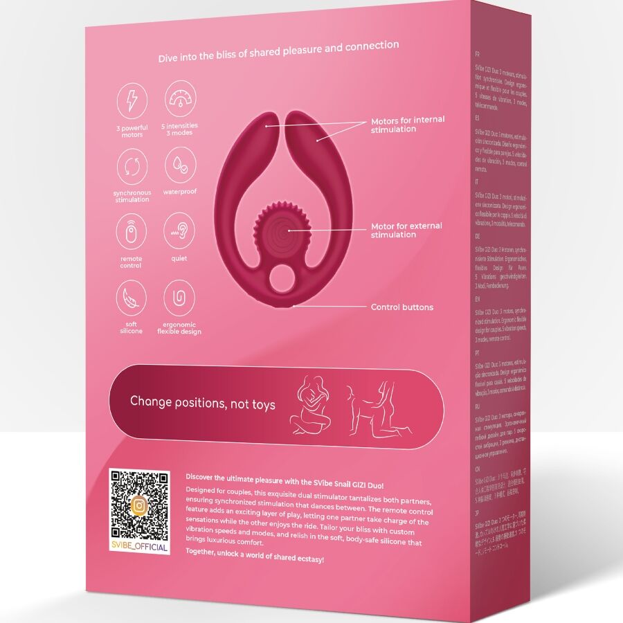 Snail Vibe Gizi Duo vibratore coppia bordeaux 3 motori