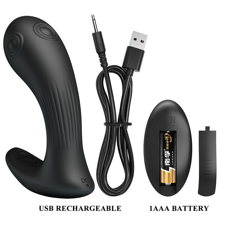 Pretty Love Mirabelle plug prostatico nero telecomando silenzioso