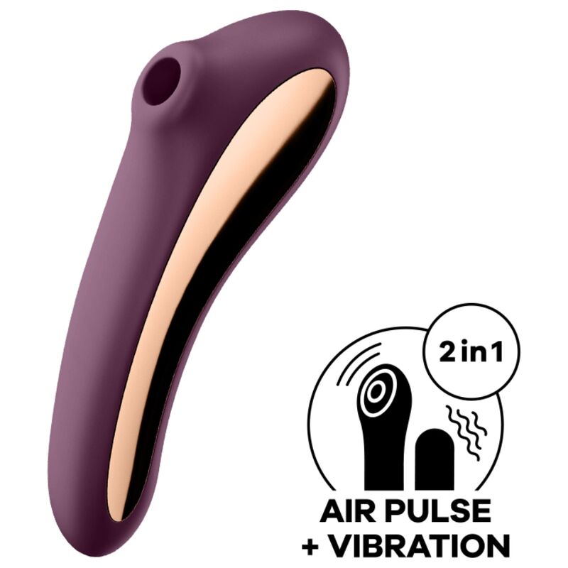 Satisfyer Dual Kiss stimolatore clitoride rosso vino