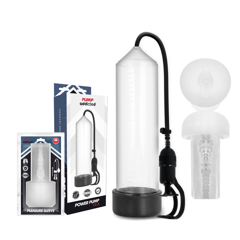 Pump Addicted RX5 pompa trasparente con masturbatore M