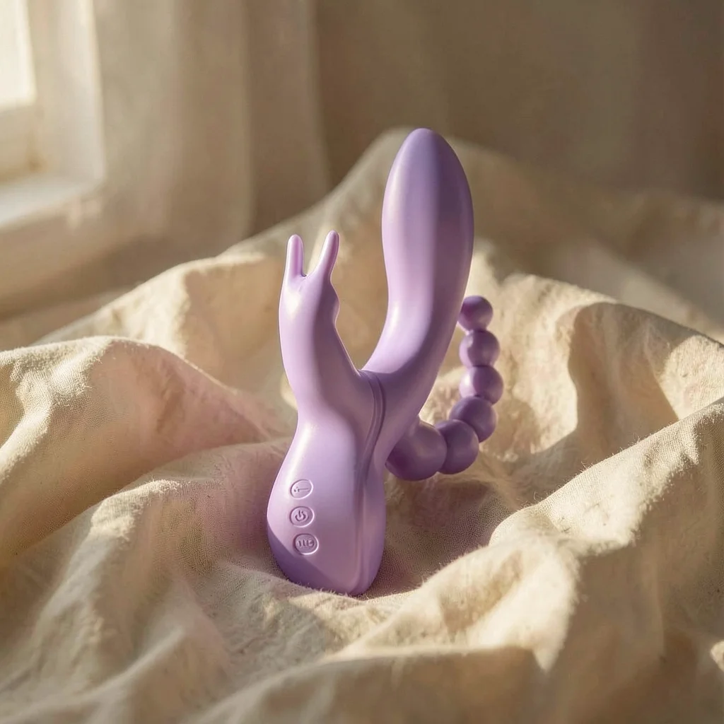Intense Miko vibratore rabbit triplo viola impermeabile