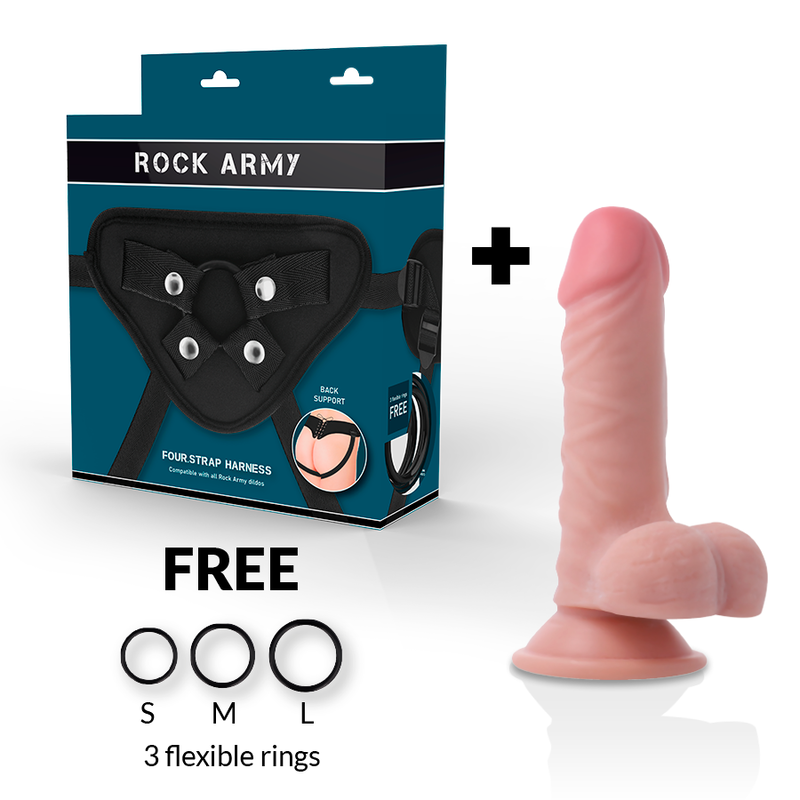 RockArmy Panzer imbracatura strap-on con dildo 17 cm