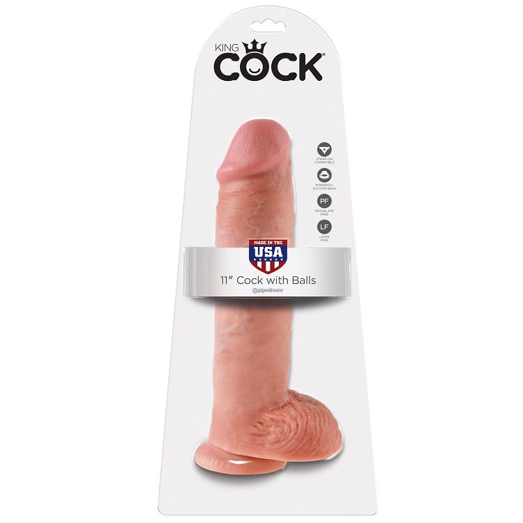 King Cock 28 cm dildo carne con sfere e ventosa