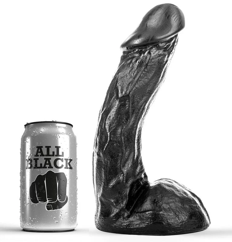 All Black Dong venato 23 cm dildo morbido vaginale anale